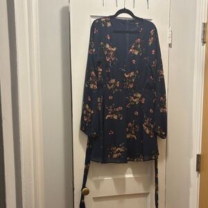Lulu's Navy Floral Dress